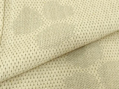 平和屋着物▽本塩沢　単衣　舞花文　110亀甲　正絹　逸品　DABE4448az
