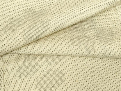 平和屋着物▽本塩沢　単衣　舞花文　110亀甲　正絹　逸品　DABE4448az