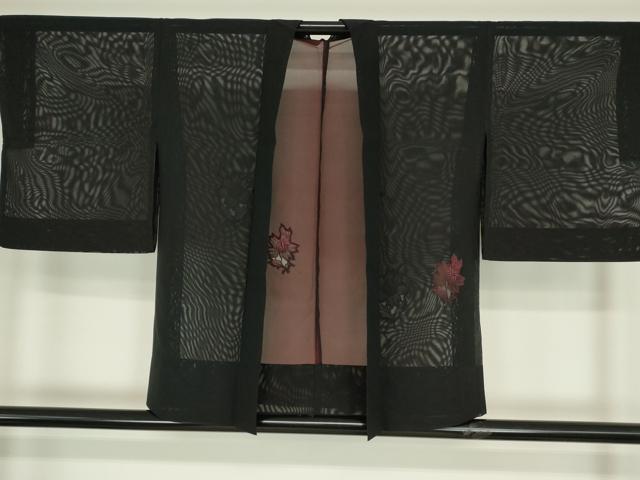 平和屋着物▽羽織 スリーシーズン 春夏秋 塵除け 紗 総刺繍 草花