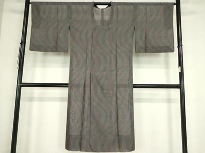 平和屋着物▽道行コート　スリーシーズン　春夏秋　塵除け　紗　霞文　ロング丈　正絹　逸品　DABE4439az