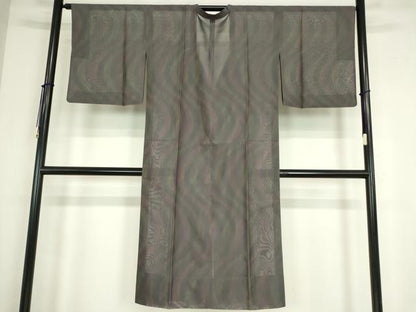 平和屋着物▽道行コート　スリーシーズン　春夏秋　塵除け　紗　霞文　ロング丈　正絹　逸品　DABE4439az