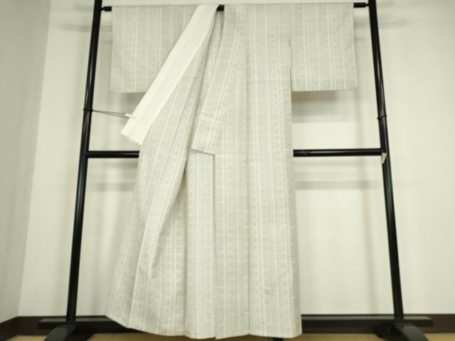 平和屋着物▽上質な紬　単衣　花間道　正絹　逸品　DABE4466az