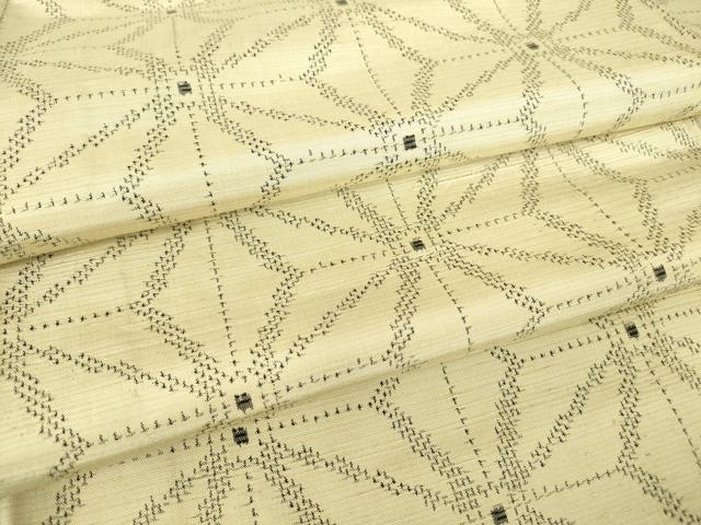 平和屋着物▽訪問着　単衣　麻の葉文　正絹　逸品　DABE4468az