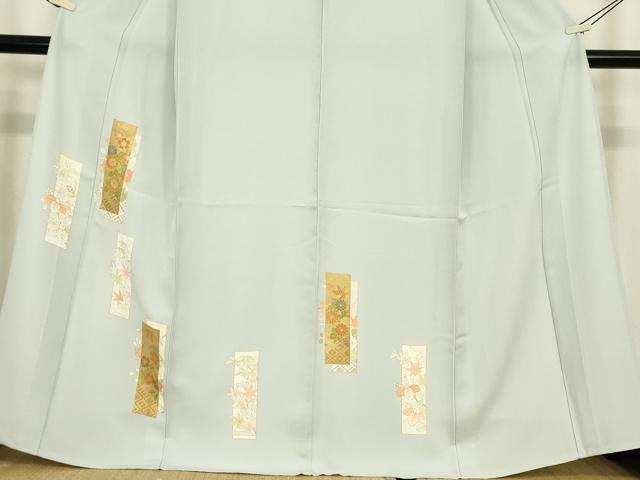 平和屋着物▽訪問着　単衣　短冊花文　金彩　正絹　逸品　DABE4475az