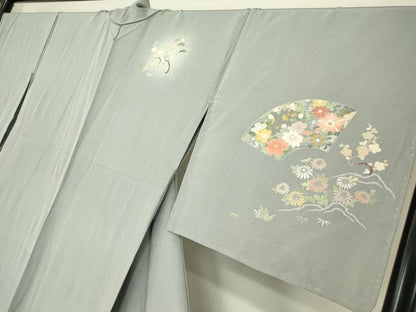 平和屋着物▽佐藤修平　訪問着　単衣　螺鈿　宝尽くし花文　暈し染め　金彩　正絹　逸品DABE4493az