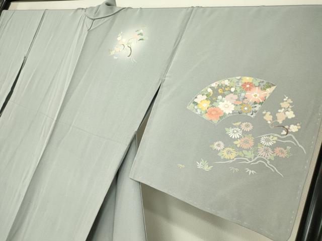 平和屋着物▽佐藤修平　訪問着　単衣　螺鈿　宝尽くし花文　暈し染め　金彩　正絹　逸品DABE4493az