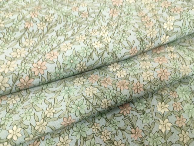 平和屋着物▽上質な小紋　単衣　草花文　正絹　逸品　DABE4502az