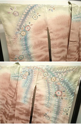 平和屋着物●越後十日町の一流染匠　桐屋・翠山工房　振袖　辻が花　絞り　暈し染め　正絹　逸品　CABC6909yc