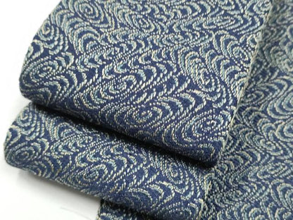 平和屋着物●男性　本場筑前博多織　角帯　流水文　正絹　逸品　CABF8603hy