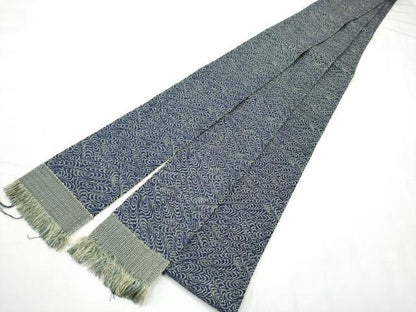 平和屋着物●男性　本場筑前博多織　角帯　流水文　正絹　逸品　CABF8603hy