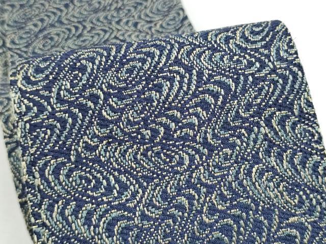 平和屋着物●男性　本場筑前博多織　角帯　流水文　正絹　逸品　CABF8603hy