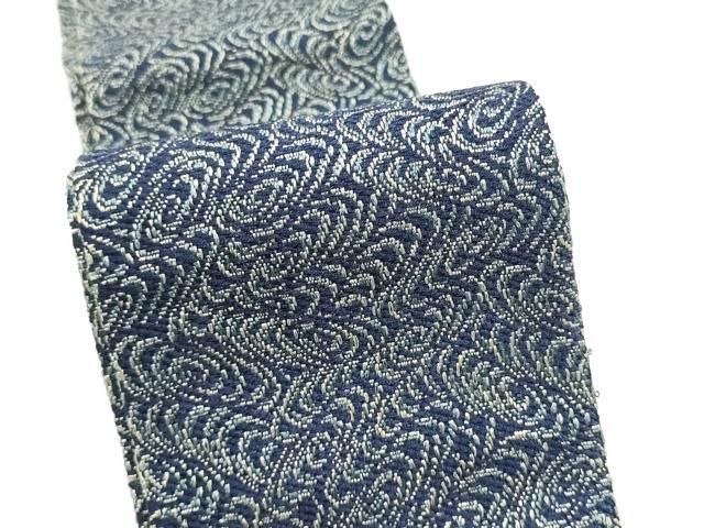 平和屋着物●男性　本場筑前博多織　角帯　流水文　正絹　逸品　CABF8603hy