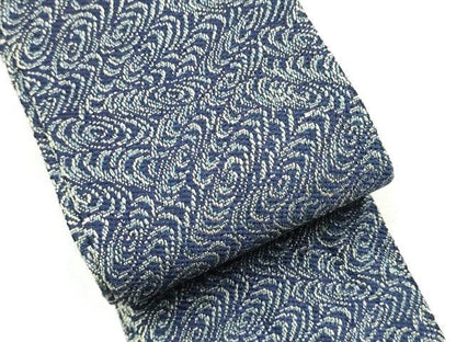 平和屋着物●男性　本場筑前博多織　角帯　流水文　正絹　逸品　CABF8603hy