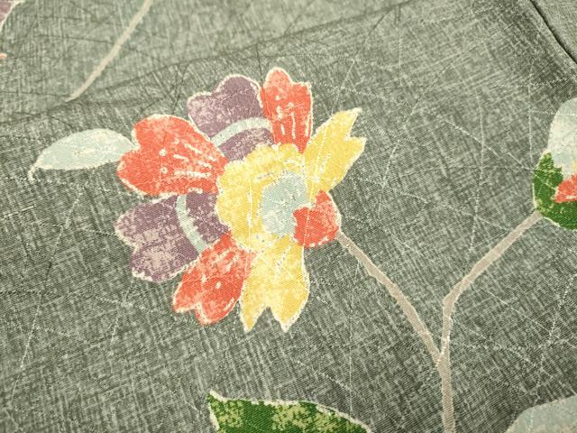 平和屋着物□上質な小紋 更紗花文 正絹 逸品 DABE9573du
