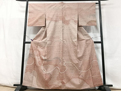平和屋着物■訪問着 作家物 紬地 霞文 正絹 逸品 CABF5078xe