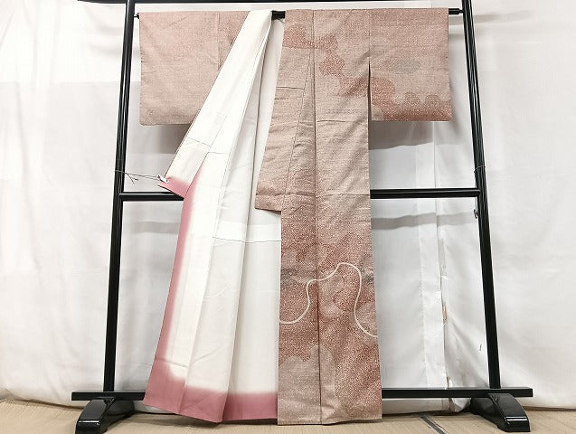 平和屋着物▽訪問着　単衣　紬地　霞文　正絹　逸品　CAAV3158ut 楽天市場】 単衣 : 平和屋