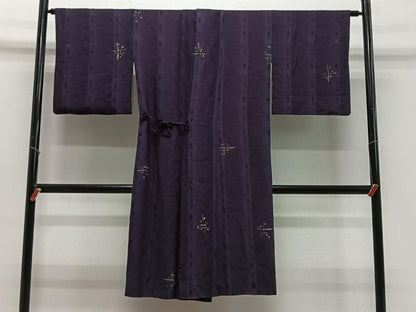 平和屋着物∞道中着　リバーシブル　抽象紋　金彩　ロング丈　正絹　逸品　CABE5122ua
