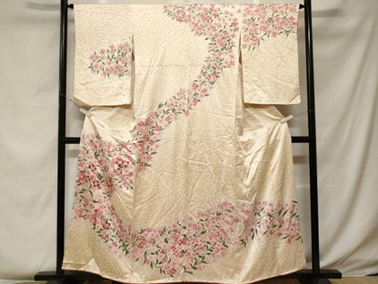平和屋着物■訪問着 刺繍 枝花文 金彩 正絹 逸品 CABF4128ev
