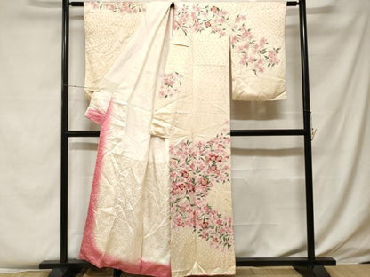 平和屋着物■訪問着 刺繍 枝花文 金彩 正絹 逸品 CABF4128ev