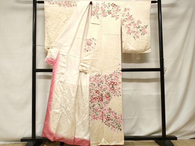 平和屋着物■訪問着 刺繍 枝花文 金彩 正絹 逸品 CABF4128ev