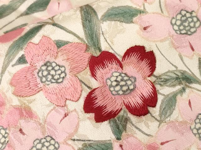 平和屋着物■訪問着 刺繍 枝花文 金彩 正絹 逸品 CABF4128ev