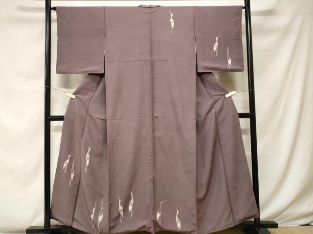 平和屋着物■訪問着 御召縮緬 ろうけつ染め 群れ鶴文 正絹 逸品 CABF4150ev
