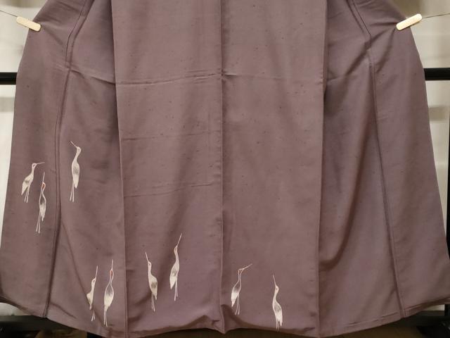 平和屋着物■訪問着 御召縮緬 ろうけつ染め 群れ鶴文 正絹 逸品 CABF4150ev