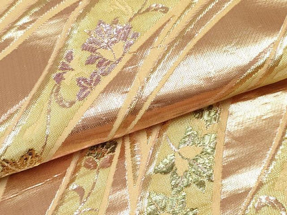 平和屋着物[]女の子　子供　全通柄袋帯　流水花文　金糸　逸品　DABE7020ma