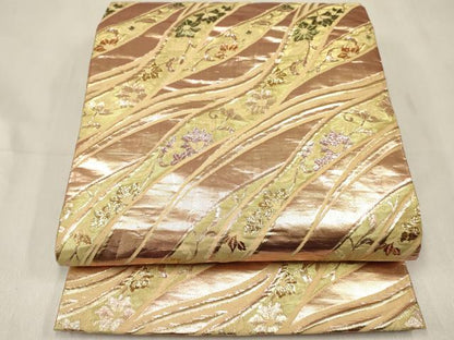平和屋着物[]女の子 子供 全通柄袋帯 流水花文 金糸 逸品 DABE7020ma