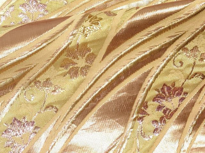 平和屋着物[]女の子　子供　全通柄袋帯　流水花文　金糸　逸品　DABE7020ma