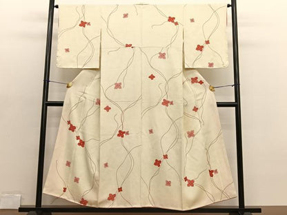 平和屋着物■上質な小紋　草花文　暈し染め　正絹　逸品　未使用　BAAX2047hv