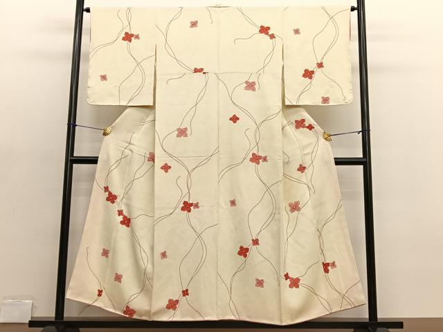 平和屋着物■上質な小紋　草花文　暈し染め　正絹　逸品　未使用　BAAX2047hv