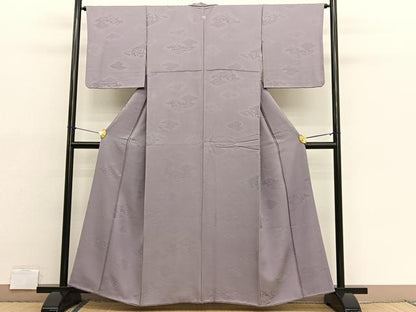 平和屋着物■上質な色無地 有職花地紋 浅紫色 正絹 逸品 BAAX2043hv