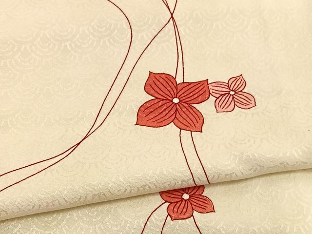 平和屋着物■上質な小紋　草花文　暈し染め　正絹　逸品　未使用　BAAX2047hv