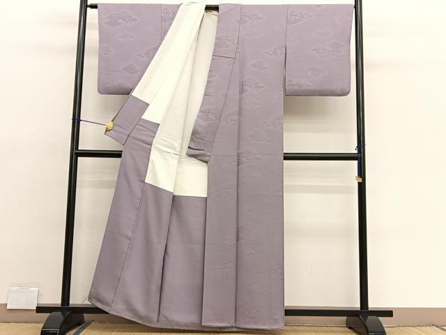 平和屋着物■上質な色無地 有職花地紋 浅紫色 正絹 逸品 BAAX2043hv