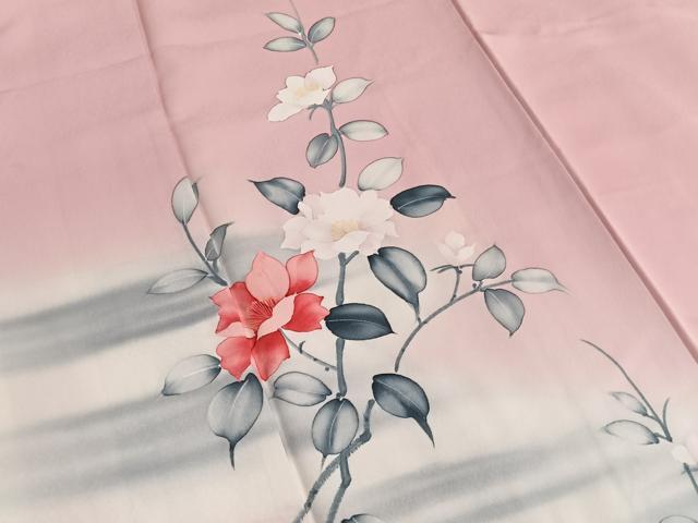 平和屋着物■訪問着　手描き　枝花文　暈し染め　正絹　逸品　BAAX2077hv