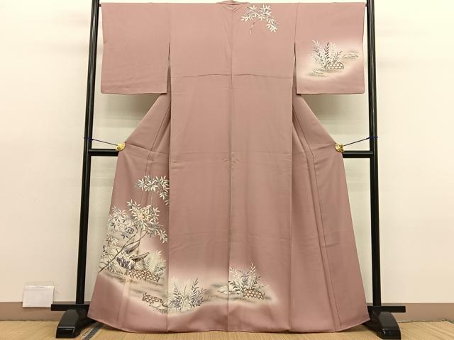 平和屋着物■訪問着 渡船風景文 暈し染め 金彩 正絹 逸品 BAAX2080hv