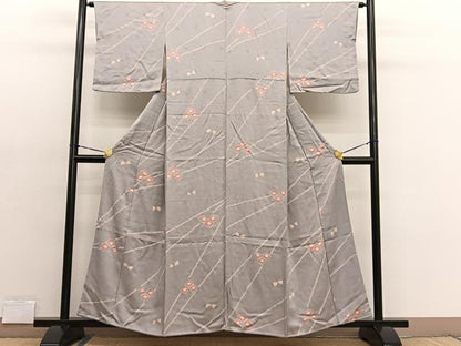 平和屋着物■上質な小紋 絞り 枝花文 正絹 逸品 BAAX2062hv