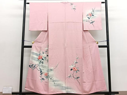 平和屋着物■訪問着　手描き　枝花文　暈し染め　正絹　逸品　BAAX2077hv