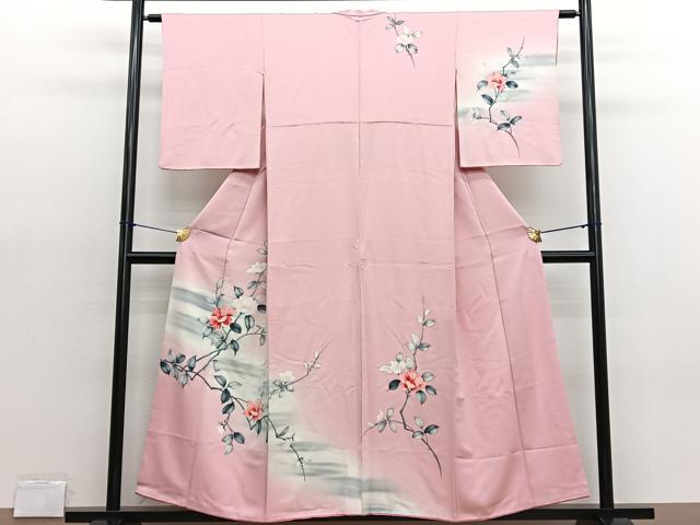 平和屋着物■訪問着　手描き　枝花文　暈し染め　正絹　逸品　BAAX2077hv