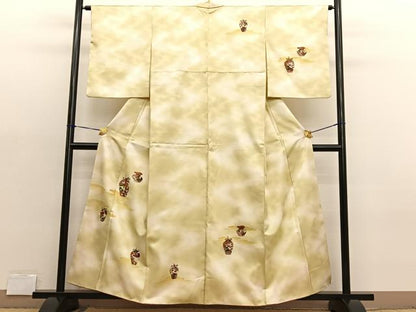 平和屋着物■訪問着　手描き　仕覆文　暈し染め　金彩　正絹　逸品　BAAX2081hv