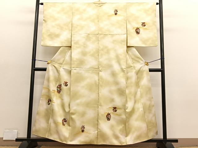 平和屋着物■訪問着　手描き　仕覆文　暈し染め　金彩　正絹　逸品　BAAX2081hv