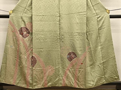 平和屋着物■訪問着 絞り 刺繍 立波花文 金彩 正絹 逸品 BAAX2079hv