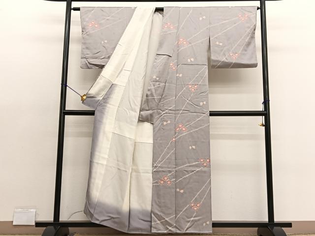 平和屋着物□上質な小紋 絞り 枝花文 正絹 逸品 BAAX2062hv