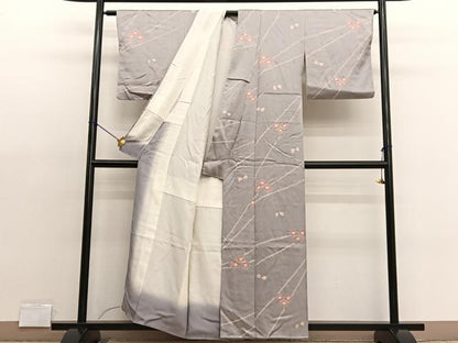 平和屋着物■上質な小紋 絞り 枝花文 正絹 逸品 BAAX2062hv