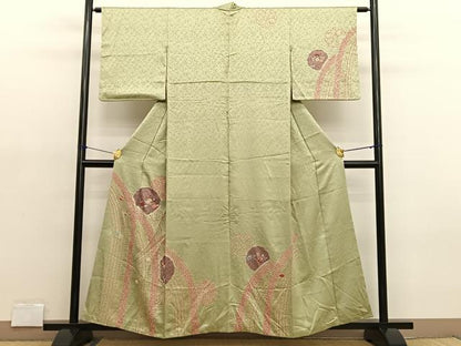 平和屋着物■訪問着 絞り 刺繍 立波花文 金彩 正絹 逸品 BAAX2079hv