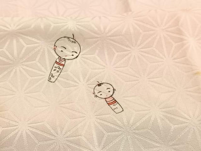 平和屋着物■長襦袢　無双仕立て　手描き　こけし　暈し染め　正絹　逸品　BAAX2060hv