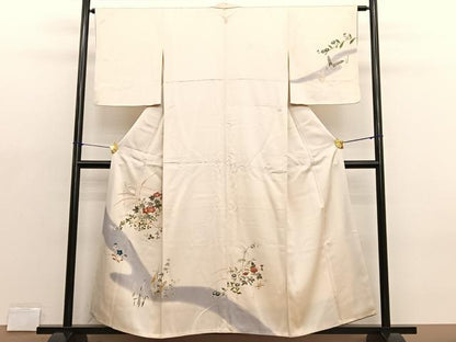 平和屋着物■訪問着　刺繍　流水花文　暈し染め　金彩　伊勢丹扱い　正絹　逸品　BAAX2084hv