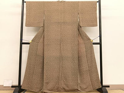 平和屋着物■上質な小紋　菊　正絹　逸品　BAAX2114hv