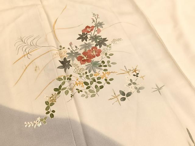 平和屋着物■訪問着　刺繍　流水花文　暈し染め　金彩　伊勢丹扱い　正絹　逸品　BAAX2084hv